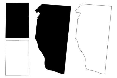 Clermont and Darke County, Ohio State (US county, United States of America, USA, US, US) map vector illustration, scribble sketch mapのイラスト素材