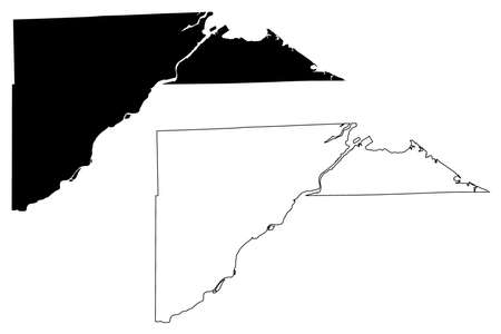 Lucas County, Ohio State (US county, United States of America, USA, US, US) map vector illustration, scribble sketch Lucas mapのイラスト素材