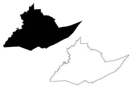 Center County, Commonwealth of Pennsylvania (US county, United States of America, USA, US, US) map vector illustration, scribble sketch Center mapのイラスト素材