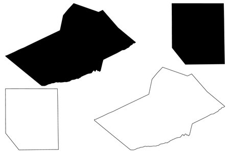 Potter and Schuylkill County, Commonwealth of Pennsylvania (US county, United States of America, USA, US, US) map vector illustration, scribble sketch mapのイラスト素材