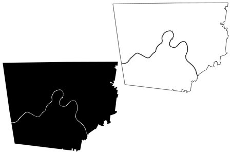 Montgomery County, State of Tennessee (US county, United States of America, USA, US, US) map vector illustration, scribble sketch Montgomery mapのイラスト素材