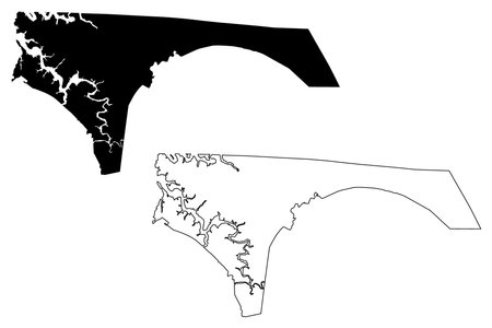 Pickett County, State of Tennessee (US county, United States of America, USA, US, US) map vector illustration, scribble sketch Pickett mapのイラスト素材