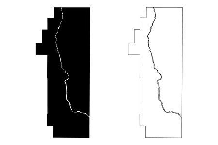 Pend Oreille County, State of Washington (US county, United States of America, USA, US, US) map vector illustration, scribble sketch Pend Oreille mapのイラスト素材