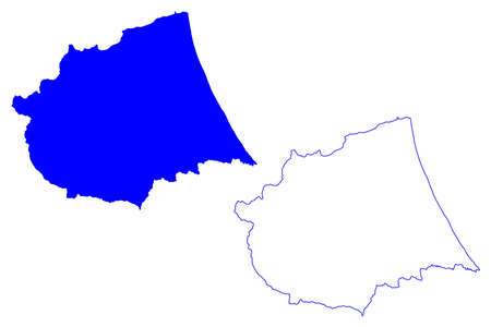 Teramo province (Italy, Italian Republic, Abruzzo or Abruzzi region) map vector illustration, scribble sketch Province of Teramo mapのイラスト素材