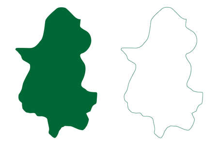 Tirap district (Arunachal Pradesh State, Republic of India) map vector illustration, scribble sketch Tirap mapのイラスト素材