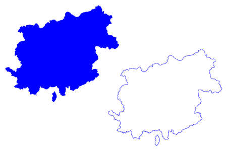 Benevento province (Italy, Italian Republic, Campania region) map vector illustration, scribble sketch Province of Benevento mapのイラスト素材