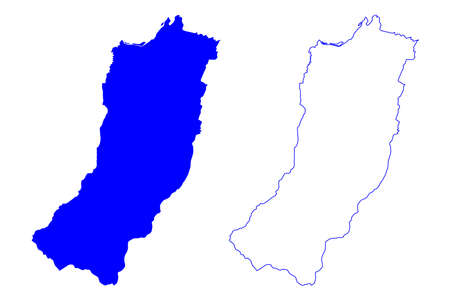 Reggio Emilia province (Italy, Italian Republic, Emilia-Romagna region) map vector illustration, scribble sketch Province of Reggio Emilia mapのイラスト素材