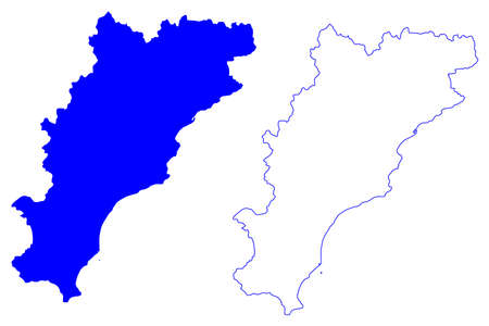 Savona province (Italy, Italian Republic, Liguria region) map vector illustration, scribble sketch Province of Savona mapのイラスト素材