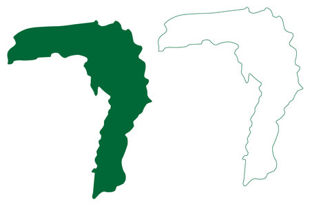 Golaghat district (Assam State, Republic of India) map vector illustration, scribble sketch Golaghat mapのイラスト素材