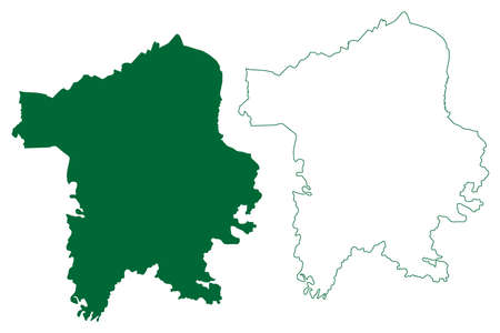 Sitamarhi district (Bihar State, Tirhut division, Republic of India) map vector illustration, scribble sketch Sitamarhi mapのイラスト素材