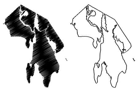 Bristol County, State of Rhode Island and Providence Plantations (US county, United States of America, USA, US, US) map vector illustration, scribble sketch Bristol mapのイラスト素材