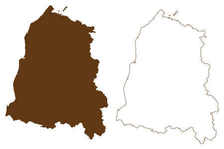 Ortenaukreis district (Federal Republic of Germany, rural district, Baden-Wurttemberg State) map vector illustration, scribble sketch Ortenaukreis mapのイラスト素材