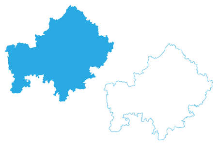 Lower Franconia (Federal Republic of Germany, Administrative division, Region Free State of Bavaria) map vector illustration, scribble sketch Lower Franconia mapのイラスト素材