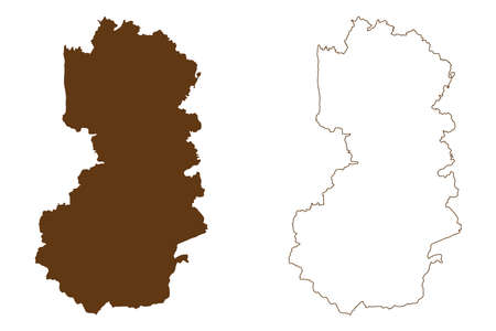 Bad Tolz-Wolfratshausen district (Federal Republic of Germany, rural district Upper Bavaria, Free State of Bavaria) map vector illustration, scribble sketch Bad Tolz Wolfratshausen mapのイラスト素材