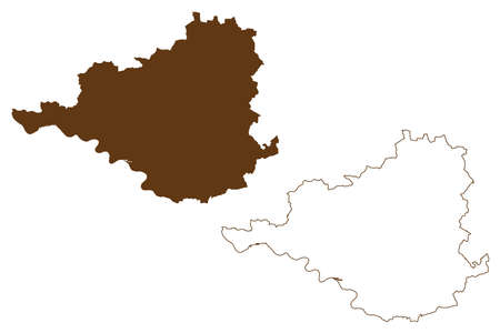 Prignitz district (Federal Republic of Germany, rural district, State of Brandenburg) map vector illustration, scribble sketch Prignitz mapのイラスト素材
