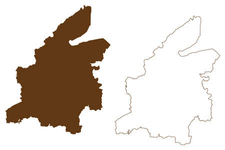 Rendsburg-Eckernforde district (Federal Republic of Germany, rural district, Free State of Schleswig-Holstein, Slesvig Holsten) map vector illustration, scribble sketch Rendsburg-Eckernfoerde mapのイラスト素材