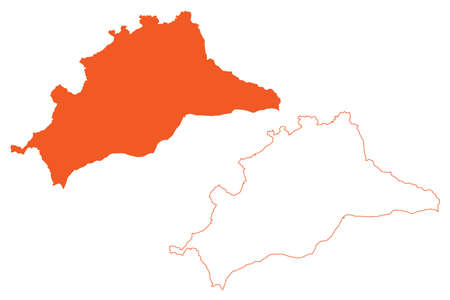 Province of Malaga (Kingdom of Spain, Autonomous community of Andalusia) map vector illustration, scribble sketch Malaga mapのイラスト素材