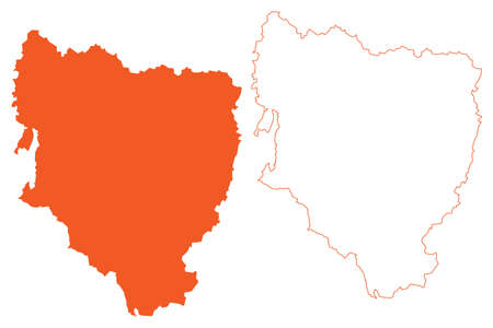 Province of Huesca (Kingdom of Spain, Autonomous community of Aragon) map vector illustration, scribble sketch Uesca mapのイラスト素材