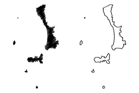 Livorno province (Italy, Italian Republic, Tuscany or Toscana region, Tuscan Archipelago, Elba and Capraia) map vector illustration, scribble sketch Province of Leghorn mapのイラスト素材