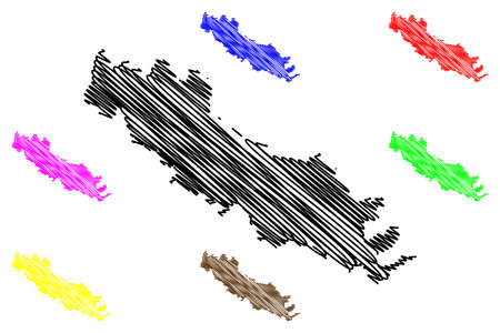 Cremona province (Italy, Italian Republic, Lombardy region) map vector illustration, scribble sketch Province of Cremona mapのイラスト素材