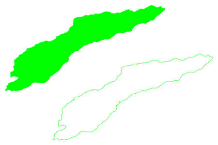 Timor island (Indonesia, East Timor, South East Asia) map vector illustration, scribble sketch Timor mapのイラスト素材