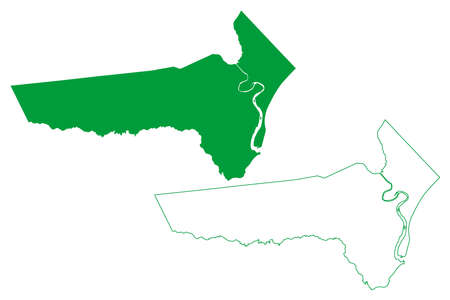 Barra de Santo Antonio municipality (Alagoas state, Municipalities of Brazil, Federative Republic of Brazil) map vector illustration, scribble sketch Barra de Santo Antonio mapのイラスト素材