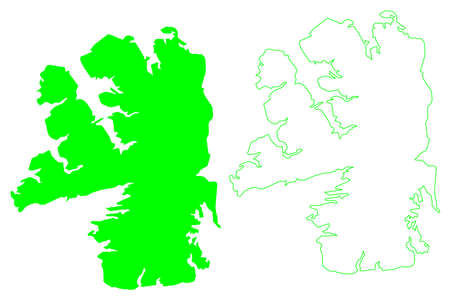 Bathurst island (Canada, North America, Nunavut territory) map vector illustration, scribble sketch Bathurst mapのイラスト素材