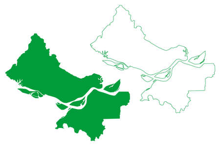Itacoatiara municipality (Amazonas state, Municipalities of Brazil, Federative Republic of Brazil) map vector illustration, scribble sketch Itacoatiara mapのイラスト素材