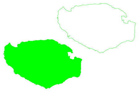 Buru island (Republic of Indonesia, Maluku Islands, South East Asia) map vector illustration, scribble sketch Boeroe, Boro, or Bouru mapのイラスト素材