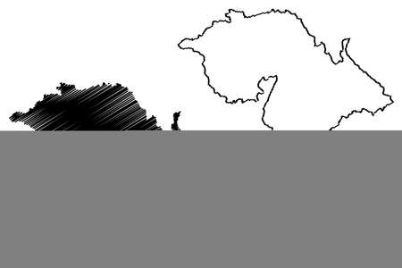 Jammu district (Jammu and Kashmir union territory, Republic of India) map vector illustration, scribble sketch mapのイラスト素材