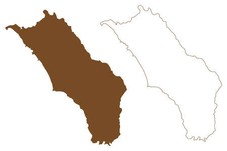 Nias island (Republic of Indonesia, South East Asia) map vector illustration, scribble sketch Pulau Nias mapのイラスト素材