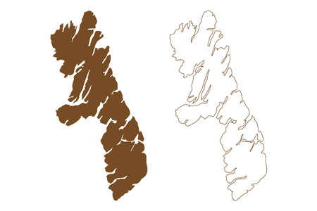 Campana island ( Republic of Chile, South and Latin America) map vector illustration, scribble sketch Isla Campana mapのイラスト素材