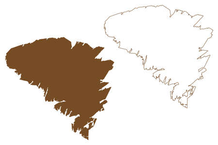 Resolution island (Canada, Nunavut Territory, North America) map vector illustration, scribble sketch Resolution mapのイラスト素材
