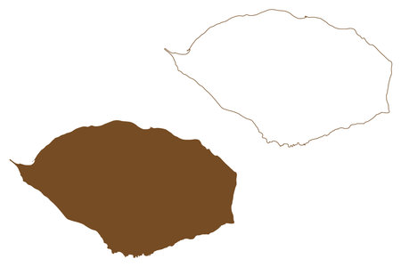 Samothrace island (Hellenic Republic, Greece, Aegean Sea) map vector illustration, scribble sketch Samothrace mapのイラスト素材