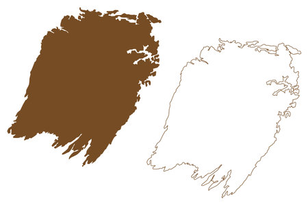Vega island (Kingdom of Norway) map vector illustration, scribble sketch Vega mapのイラスト素材
