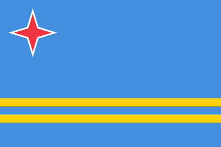 National Flag Aruba, Constituent country in the Kingdom of the Netherlandsのイラスト素材