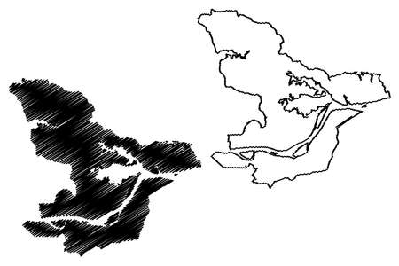 Manacapuru municipality (Amazonas state, Municipalities of Brazil, Federative Republic of Brazil) map vector illustration, scribble sketch Manacapuru mapのイラスト素材