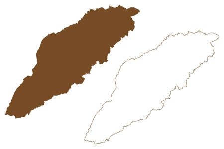 Sikinos island (Hellenic Republic, Greece, Greek island) map vector illustration, scribble sketch Oenoe or Oinoe mapのイラスト素材