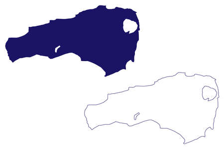 Rum Cay island (Commonwealth of The Bahamas, Cenrtal America, Caribbean islands) map vector illustration, scribble sketch Mamana and Santa Maria de la Concepcion mapのイラスト素材