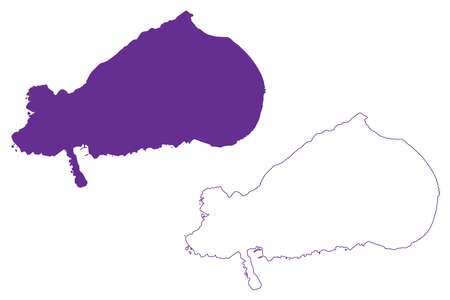 Iojima island (Japan, East Asia, Japanese archipelago, Osumi Islands) map vector illustration, scribble sketch Satsuma or Tokara Iojima mapのイラスト素材