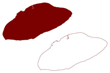 Mersea island (United Kingdom of Great Britain and Northern Ireland, England) map vector illustration, scribble sketch Isle of Mersea mapのイラスト素材