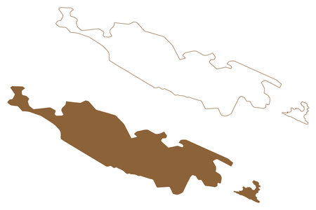 Cockatoo island (Western Australia, Commonwealth of Australia, Buccaneer Archipelago, Indian Ocean) map vector illustration, scribble sketch Cockatoo mapのイラスト素材