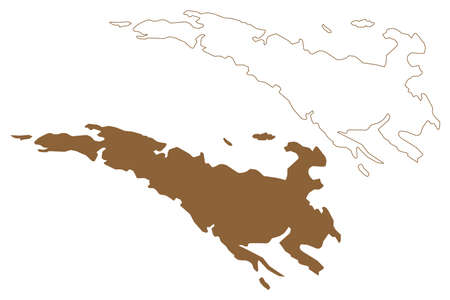 Koolan island (Western Australia, Commonwealth of Australia, Buccaneer Archipelago, Indian Ocean) map vector illustration, scribble sketch Koolan mapのイラスト素材