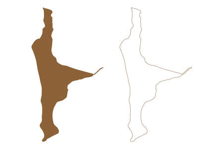 Penguin island (Western Australia, Commonwealth of Australia, Indian Ocean) map vector illustration, scribble sketch Penguin mapのイラスト素材