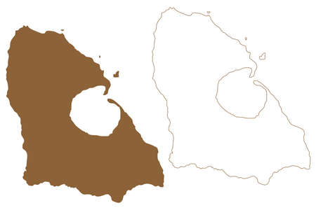 Saint Paul island (French Republic, France, Indian Ocean, French Southern and Antarctic Lands) map vector illustration, scribble sketch Ile Saint-Paul mapのイラスト素材