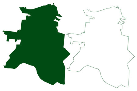 Saltillo municipality (Free and Sovereign State of Coahuila de Zaragoza, Mexico, United Mexican States) map vector illustration, scribble sketch Saltillo mapのイラスト素材