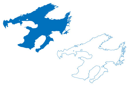 Great Bear Lake (Canada, North America) map vector illustration, scribble sketch mapのイラスト素材