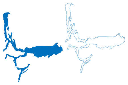 Lake Argentino (South America, Argentine Republic, Argentina) map vector illustration, scribble sketch Lago Argentino mapのイラスト素材
