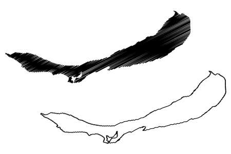 Vamizi island (Republic of Mozambique, Indian Ocean, Quirimbas Archipelago) map vector illustration, scribble sketch Vamizi mapのイラスト素材