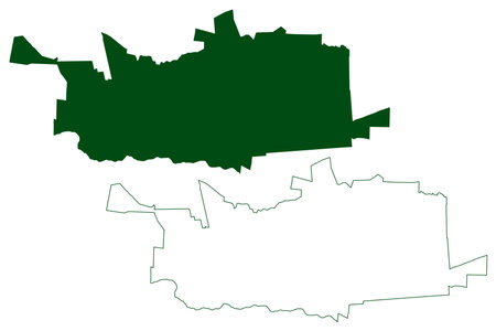 Villagran municipality (Free and Sovereign State of Guanajuato, Mexico, United Mexican States) map vector illustration, scribble sketch VillagrÃ¡n mapのイラスト素材